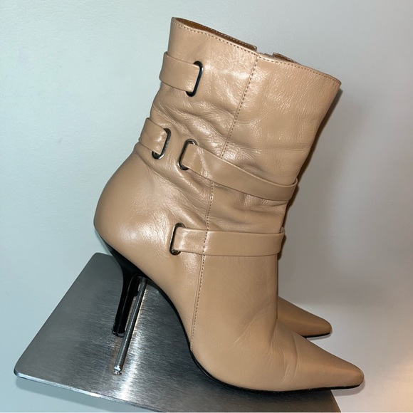 Suzana Santos tan leather heeled boots size 6.5 - Picture 14 of 16